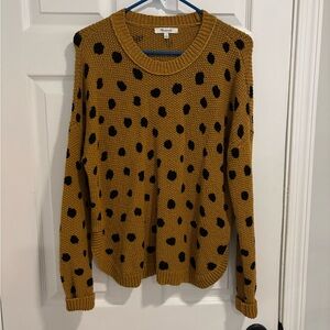 Madewell Mustard and Black Polka Dot Sweater